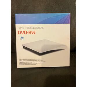 Pop-Up Mobile External DVD-RW Standard USB 2.0 DVD Plug n Play-NIB